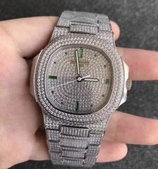 Patek Philippe Nautilus Jumbo 5719/10G-010 KM Stainless Steel & Diamonds Diamond Dial Swiss 324SC