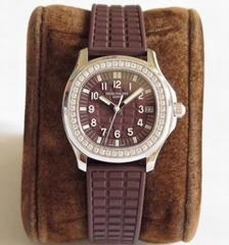 Patek Philippe Aquanaut Luce Ladies 5067A-023 N Stainless Steel & Diamonds Chocolate Dial Swiss 324SC