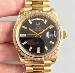 Rolex oyster perpetual Day-date 228396TBR for Mens 40mm Black and Golden Diamonds