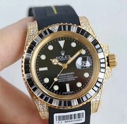 Rolex Glidelock oyster perpetual submariner for Mens 40mm Black rubber band