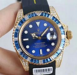 Rolex Glidelock oyster perpetual submariner for Mens 40mm blue rubber