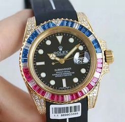 Rolex Glidelock oyster perpetual submariner for Mens 40mm blue rubber