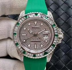 Rolex oyster perpetual GMT II for Mens 40mm Green Rubber band