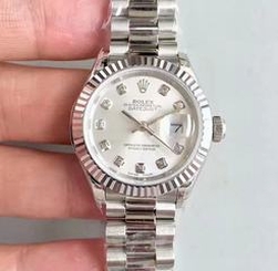 Silver Color Women Lady Rolex 28mm size datejust steel band