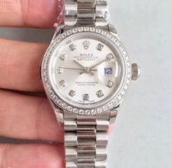 28mm Ladies Rolex Watch datejust silver color with swiss movement Datejust