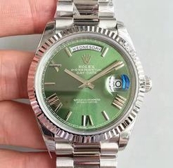 Rolex Day-Date 40 228239 N Stainless Steel Green & Roman Dial Swiss 3255
