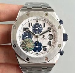 Fake AAA collector Audemars Piguet Royal Oak Offshore Navy 26170ST.OO.D305CR.01 JF V2 Stainless Steel White Dial Swiss 7750 Watch