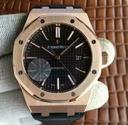 Audemars Piguet Royal Oak 15450 JF Stainless Steel & Rose Gold Black Dial Swiss 3120