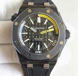 Audemars Piguet Royal Oak Offshore Diver JF 15706 Forged Carbon Black & Yellow Dial Swiss 3120