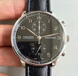IWC Portugieser Chronograph IW371447 YL Stainless Steel Black Dial Swiss 7750