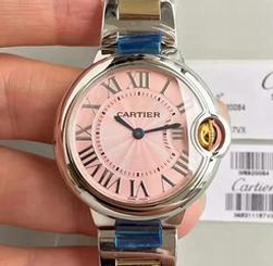 Ballon Bleu De Cartier 33MM W6920100 TW Stainless Steel Pink Dial Seiko NH05A