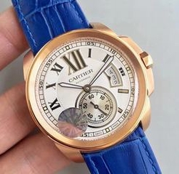 Calibre De Cartier W7100009 42MM JF Rose Gold White Dial M8205