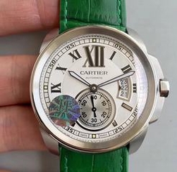 Calibre De Cartier W7100009 42MM JF Rose Gold White Dial M8205