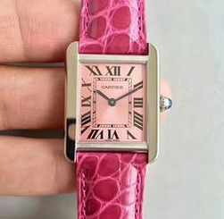 Cartier Tank Solo Ladies W5200001 TW Stainless Steel Pink Dial Swiss Quartz