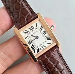 Cartier Tank Solo Ladies W5200025 TW Rose Gold White Dial Swiss Quartz