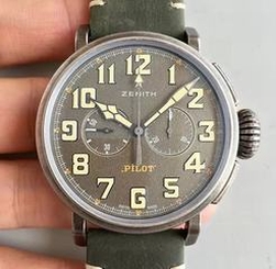 Zenith Heritage Pilot Cafe Racer Spirit Stainless Steel Gray Dial Swiss 7750