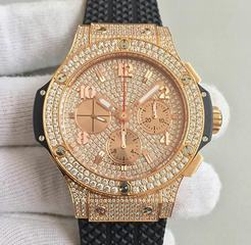 Hublot Big Bang Gold Full Pave 341.PC.9010.RC.1704 JF Rose Gold & Diamonds Diamond Dial Swiss HUB4100