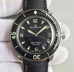 Blancpain Fifty Fathoms 5015-1130-52 ZF Stainless Steel Black Dial Swiss 2836-2