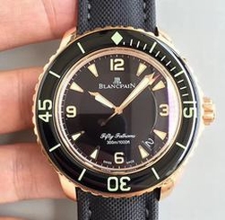 Blancpain Fifty Fathoms 5015-3630-52 ZF Rose Gold Black Dial Swiss 2836-2