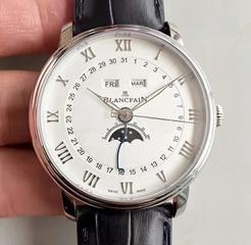 Blancpain Villeret 6654A-1127-55B OM Stainless Steel White Dial Swiss 6654