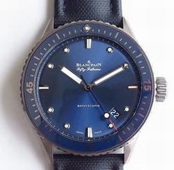 Blancpain Fifty Fathoms Bathyscaphe 5000-0240-O52A ZF Ceramic Shiny Blue Dial Swiss 1315