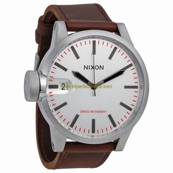 Nixon Watches : A127-1113 Silver Quartz Men Watch