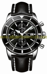 Breitling Watches : A1332024/B908-LST Automatic COSC Black Chronograph With Date At 3 Dial Black Calfskin Leather Band Men Watch