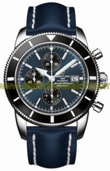 Breitling Watches : A1332024/C817-LST Automatic COSC Gun Blue Chronograph With Black Sub-dials And Date At 3 Dial Blue Calfskin Leather Band Men Watch
