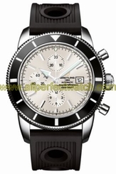 Breitling Watches : A1332024/G698-ORD Automatic COSC Stratus Silver Chronograph With Date At 3 Dial Black Ocean Racer Rubber Band Men Watch