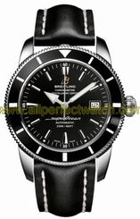 Breitling Watches : A1732124/BA61-LS Automatic Black With Index Markers And Date At 3 Dial Black Leather Band Men Watch