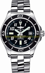Breitling Watches : A1736402/BA28-SS Automatic Abyss Black With Luminescent Arabic Numerals And Markers, Date At 3 Dial Stainless Steel Band Men Watch