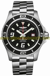 Breitling Watches : A1739102/BA76-SS Automatic Black With Abyss Red Accents, Luminescent Index And Arabic Markers, Date At 3 Dial Stainless Steel Band Men Watch
