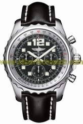 Breitling Watches : A2336035/BA68-LS Automatic Volcano Black Chronograph With Luminescent Hands And Markers, Date Between 4 And 5 Dial Black Calfskin Leather Band Men Watch