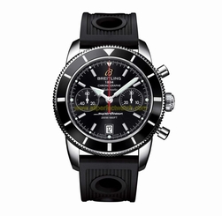 Breitling Watches : A2337024/BB81-ORD Automatic COSC Black Chronograph Dial Ocean Racer Black Rubber Band Men Watch