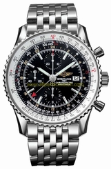 Breitling Watches : A2432212/B726-SS Automatic Black Gmt Chronograph With Date At 3 And Slide Rule Feature Dial Stainless Steel Band Men Watch
