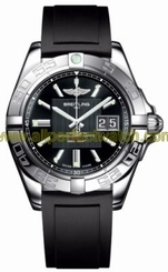 Breitling Watches : A49350L2/BA07-DPT Automatic COSC Trophy Black With Index Hour Markers And Large Double Date At 3 Dial Black Diver Pro Ii Rubber Strap Band Men Watch