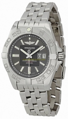 Breitling Watches : A49350L2/F549-SS Automatic COSC Tomcat Gray With Index Hour Markers And Large Double Date At 3 Dial Stainless Steel Band Men Watch