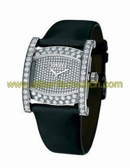 Bvlgari Watches : AAW36D2DL Quartz Diamond Pave Dial 18ct White Gold and Diamond Bezel Black Satin Women Watch