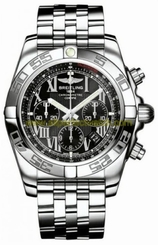 Breitling Watches : AB011012/B956-SS Automatic Onyx Black With Roman Numerals And Date At 4 Dial Stainless Steel Band Men Watch