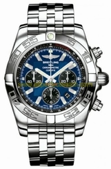 Breitling Watches : AB011012/C789-SS Automatic Blackeye Blue With Date At 4 Dial Stainless Steel Band Men Watch