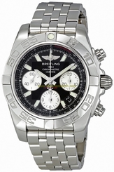 Breitling Watches : AB014012/BA52-SS Automatic Black With Silver Sub-dials And Date At 4 Dial Stainless Steel Band Men Watch