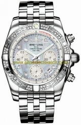 Breitling Watches : AB0140AA/G712-SS Automatic COSC Mother Of Pearl Chronograph Dial Polished Stainless Steel Band Men Watch
