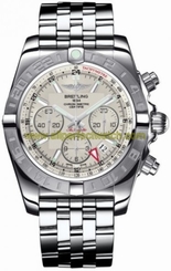 Breitling Watches : AB042011/G745-SS Automatic COSC Silver Chronograph Dial Polished Stainless Steel Band Men Watch