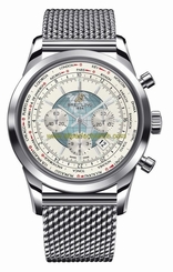 Breitling Watches : AB0510U0/A732-SS Automatic Silver Chronograph Dial Polished Stainless Steel Band Men Watch