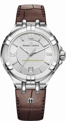 Maurice Lacroix Watches : AI1006-SS001-130-1 Quartz Silver Dial Date Brown Leather Men Watch