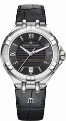 Maurice Lacroix Watches : AI1006-SS001-330-1 Quartz Analog Date Black Leather Women Watch