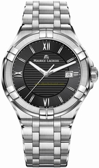 Maurice Lacroix Watches : AI1008-SS002-330-1 Black Dial Stainless Steel Men Watch
