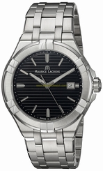 Maurice Lacroix Watches : AI1008-SS002-331-1 Black Dial Stainless Steel Band Men Watch