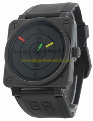 Bell & Ross Watches : BR01-92-Radar Automatic Black Dial Rubber Black Band Limited Edition Men Watch