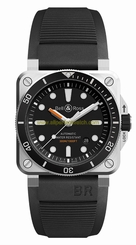 Bell & Ross Watches : BR0392-D-BL-ST/SRB Automatic Diver Date Black Rubber Men Watch